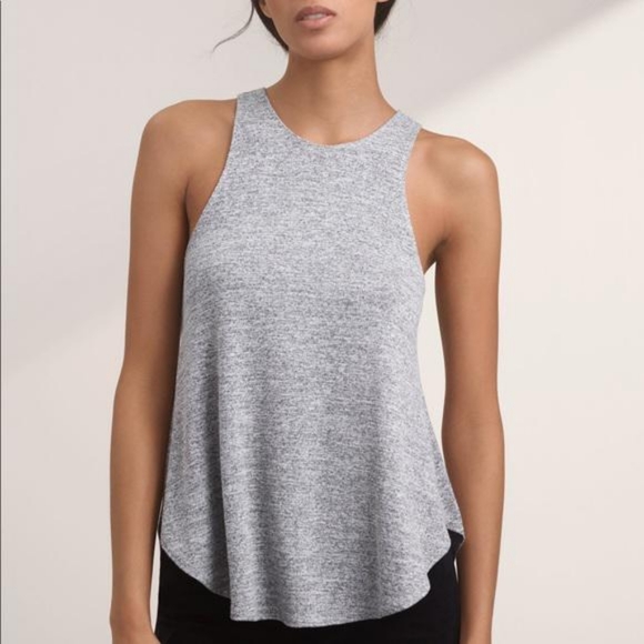 Aritzia Wilfred Free Marbeled Grey High Neck Tank Top - Picture 1 of 6